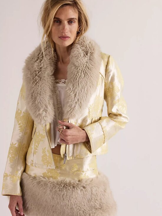 Free People Jackets & Blazers - FREE PEOPLE French Exit Jacket In Straw NWT